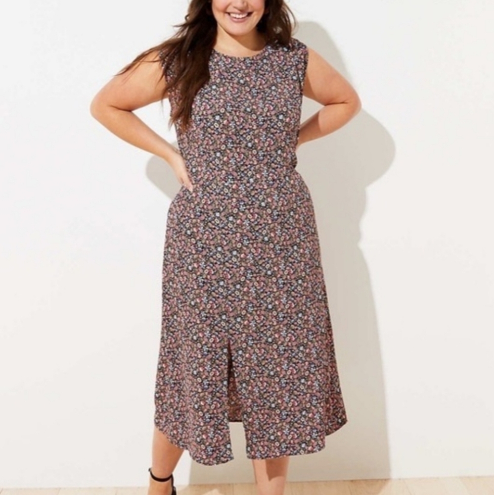 Loft Plus floral/paisley midi dress